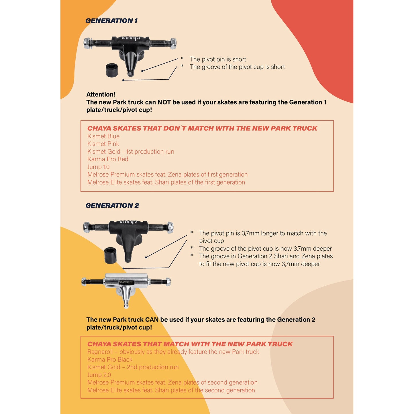 brochure about the Chaya Pro Park Truck Forged