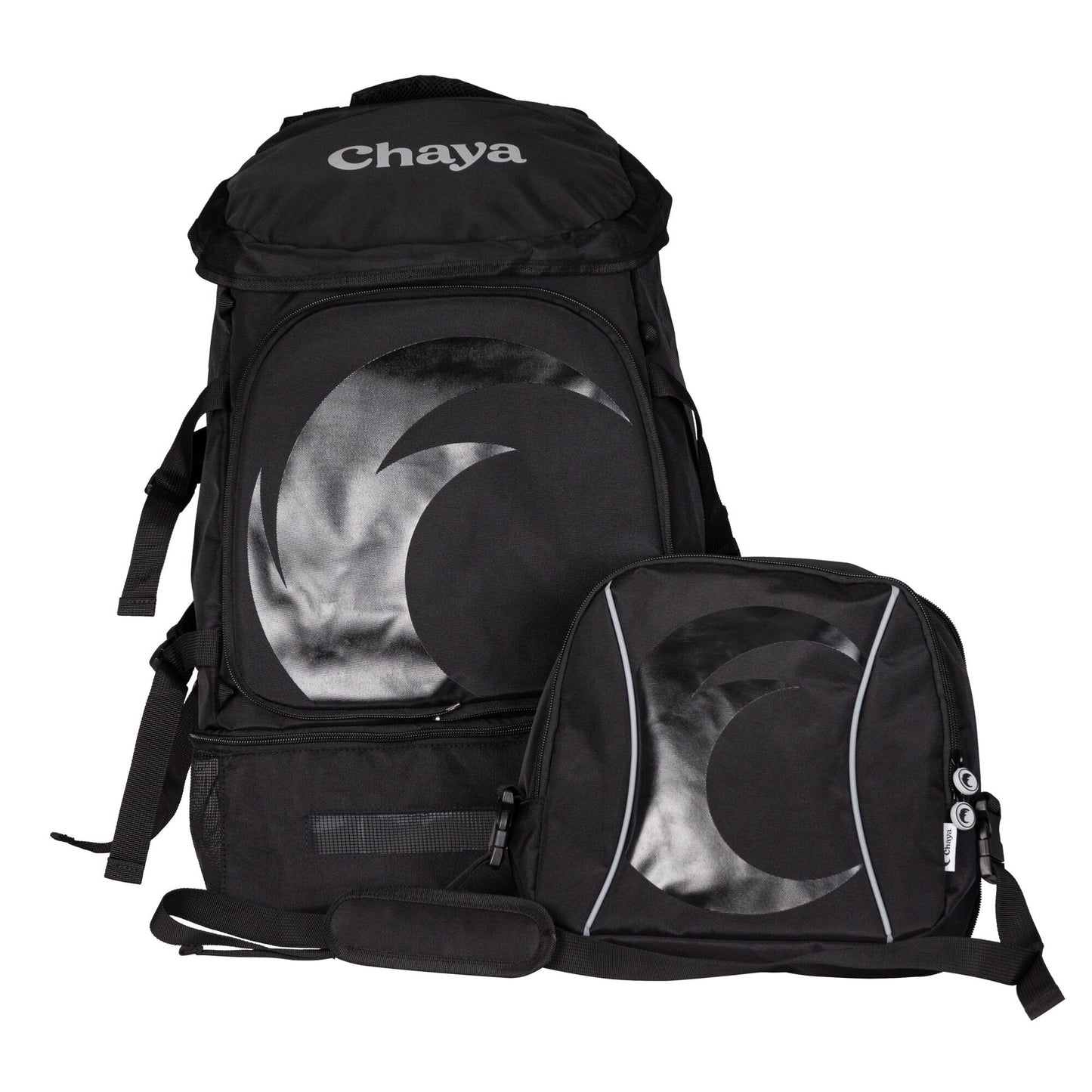 Full view of the Chaya Pro Bag displaying its complete form, with its smaller, included detachable bag positioned next to it.