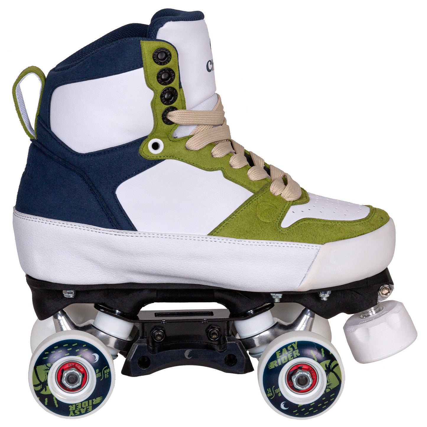 Chaya Nomade roller skates, full profile view, showcasing their high-cut boot design and sturdy construction for park skating.