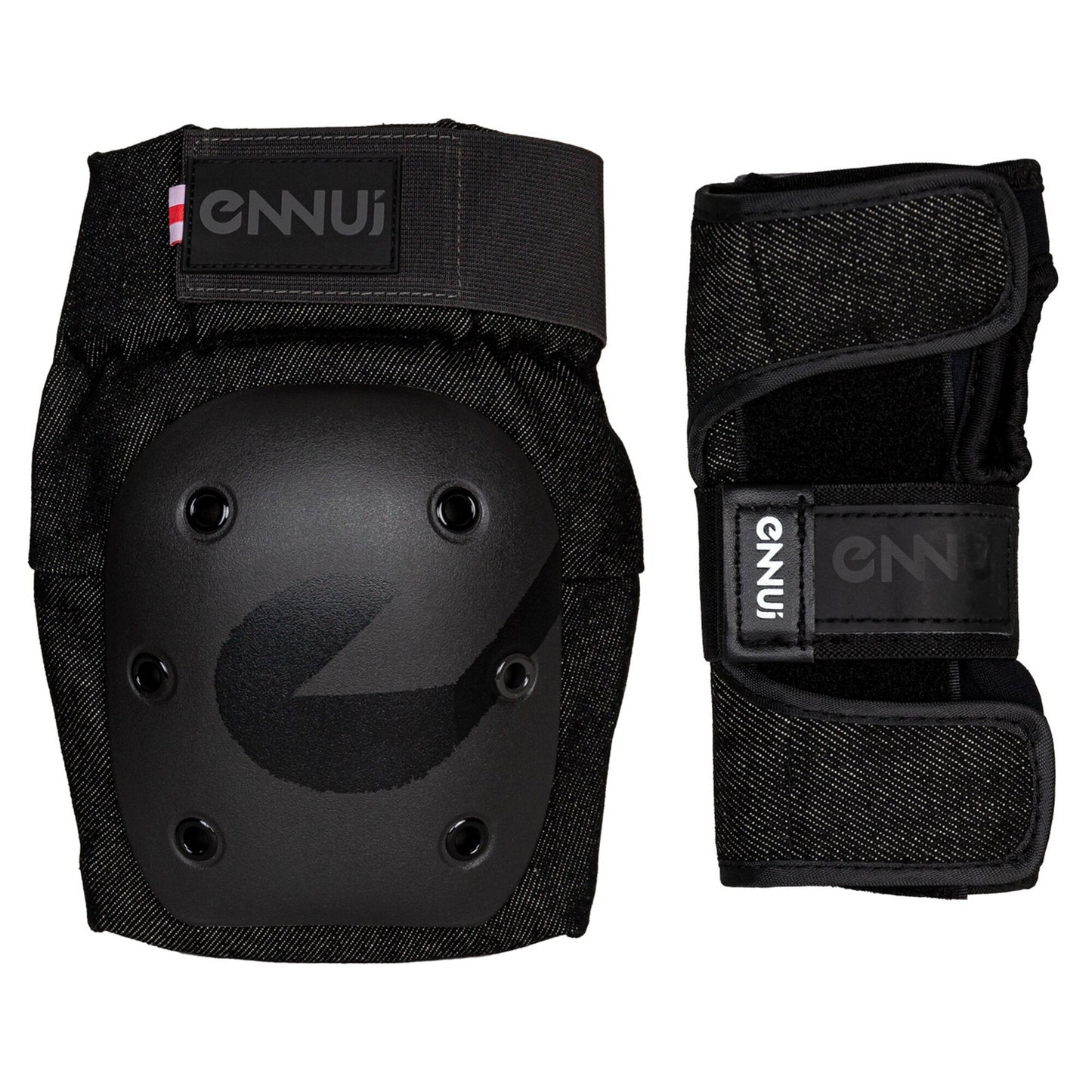 ENNUI Street Dual Set Black: Complete Protective Gear for Skateboarding & Rollerblading