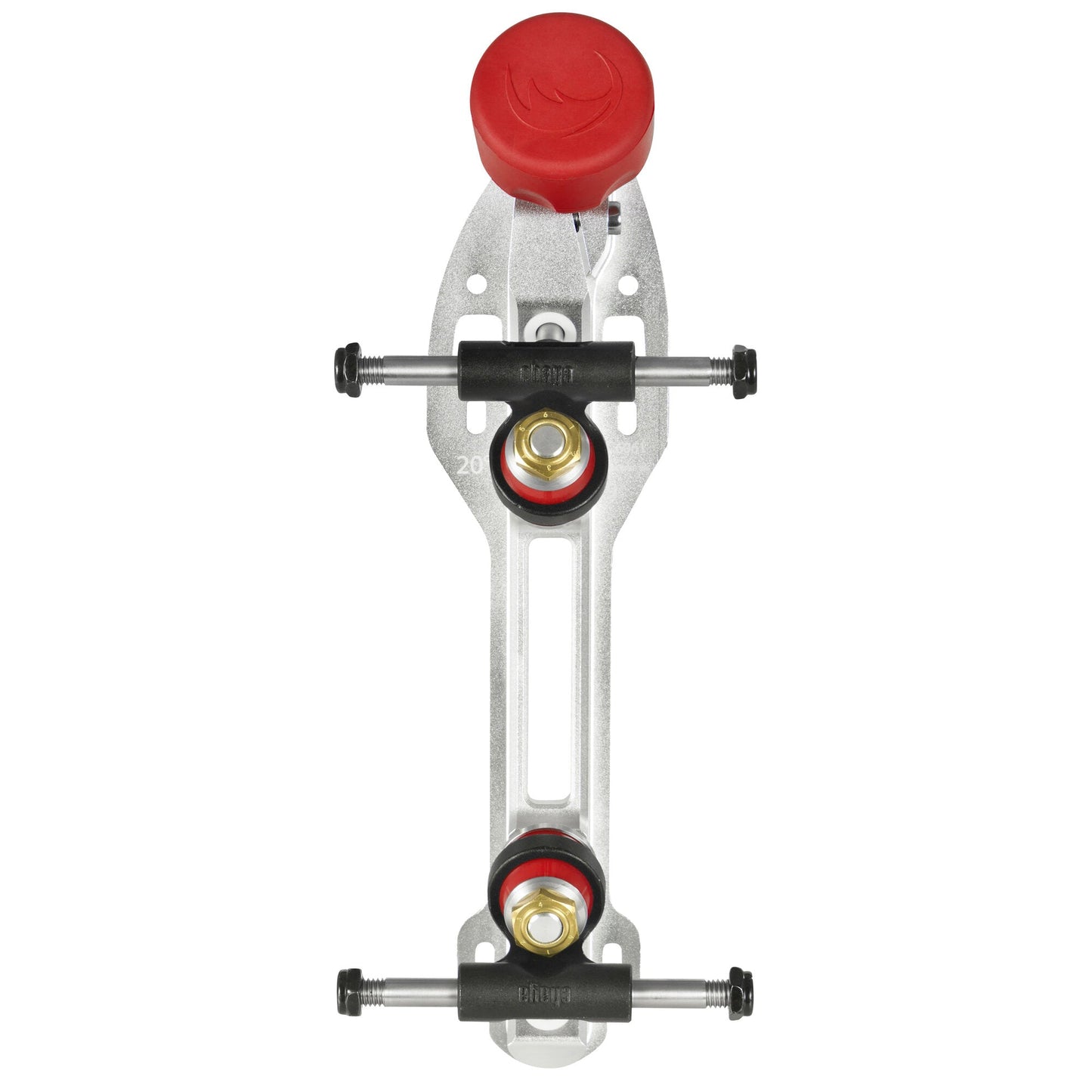 Bottom view of the Chaya Ophira Standard 20° plate, revealing the robust construction and hardware attachment points.