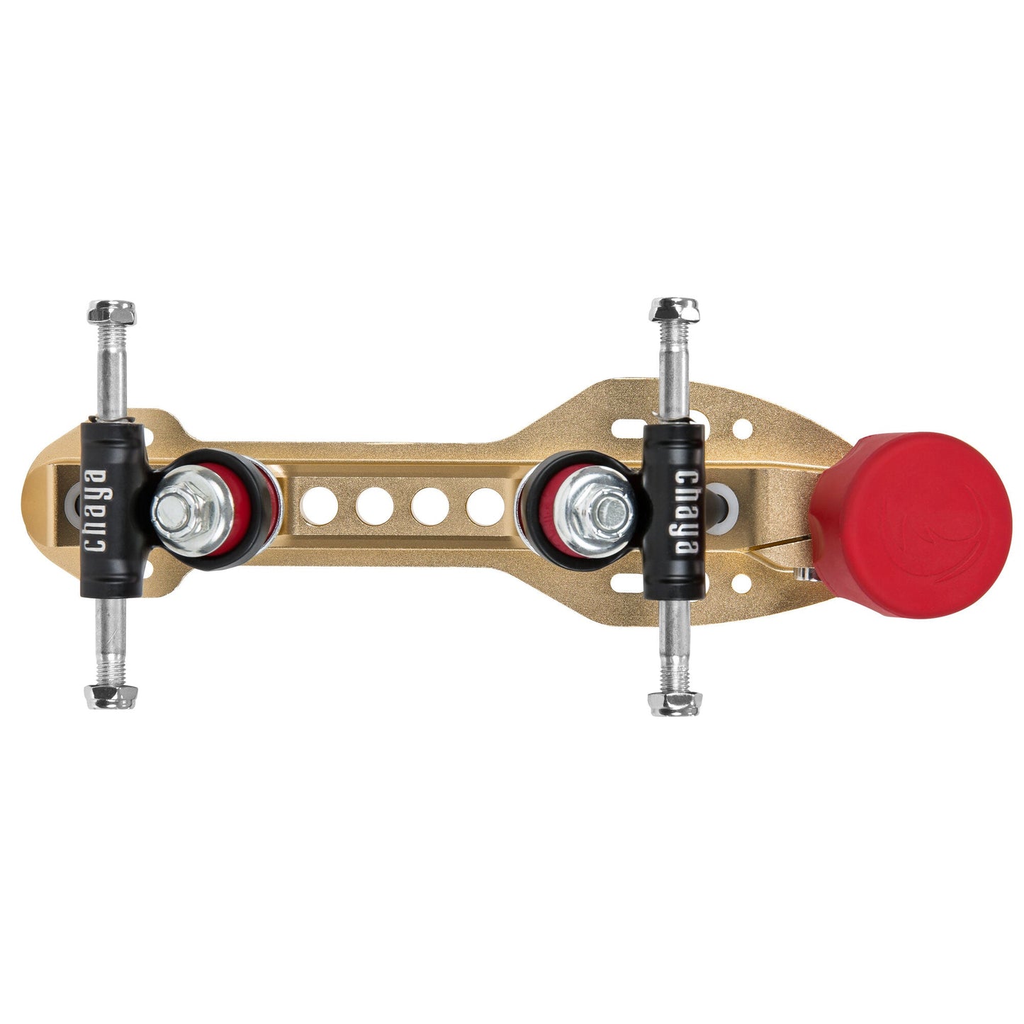 Underside view of the Chaya Zena Standard 20° plate, revealing the durable base and truck connection points.