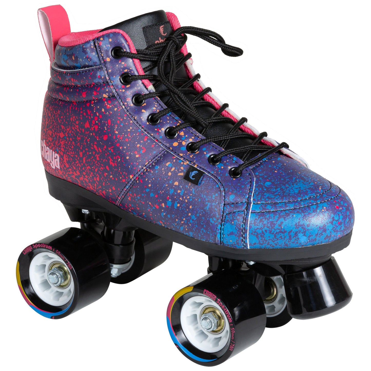 Pair of Chaya Airbrush quad skates, showcasing their vibrant and unique gradient design.