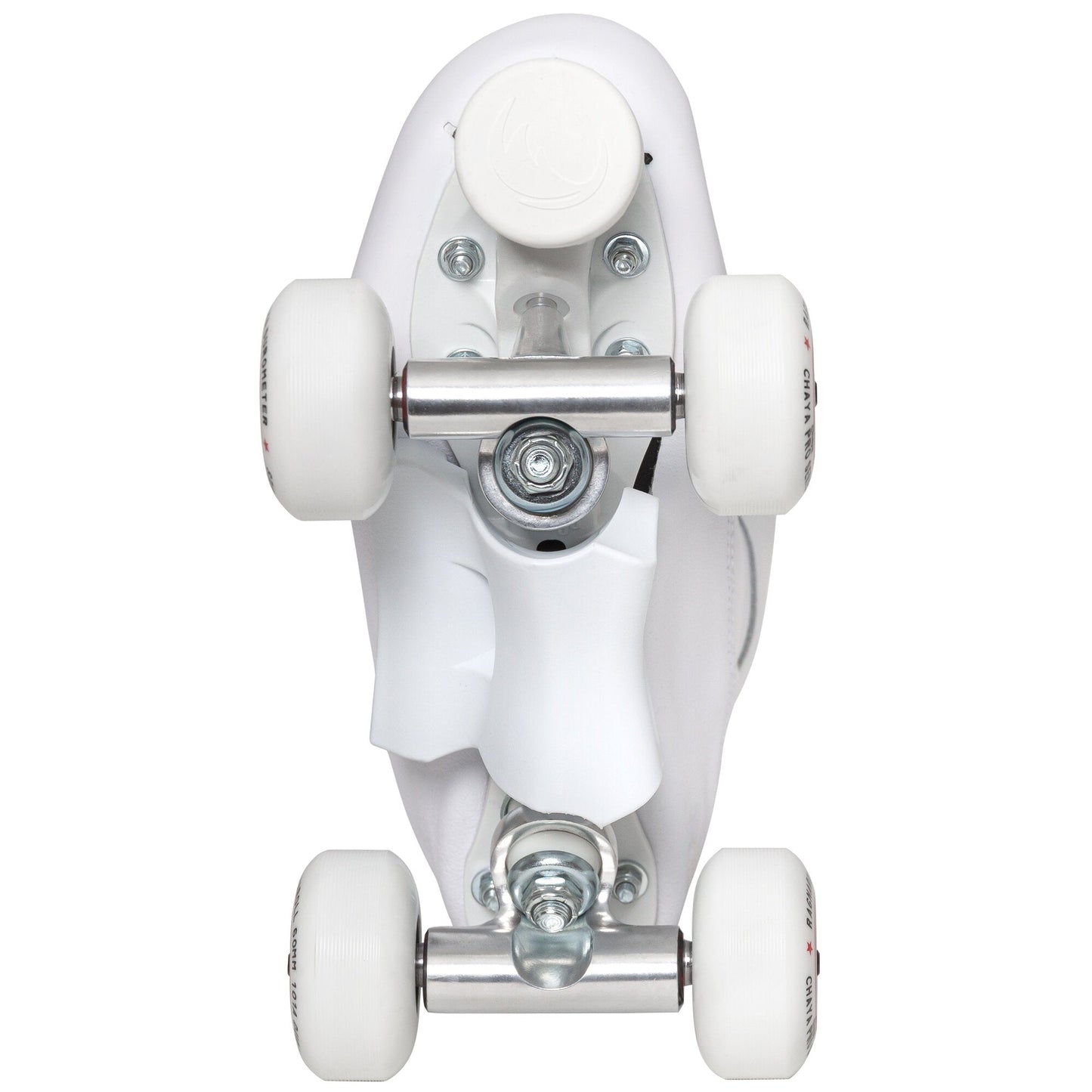 Underside view of the Chaya Ragnaroll skate, revealing its plate, trucks, and wheel assembly.