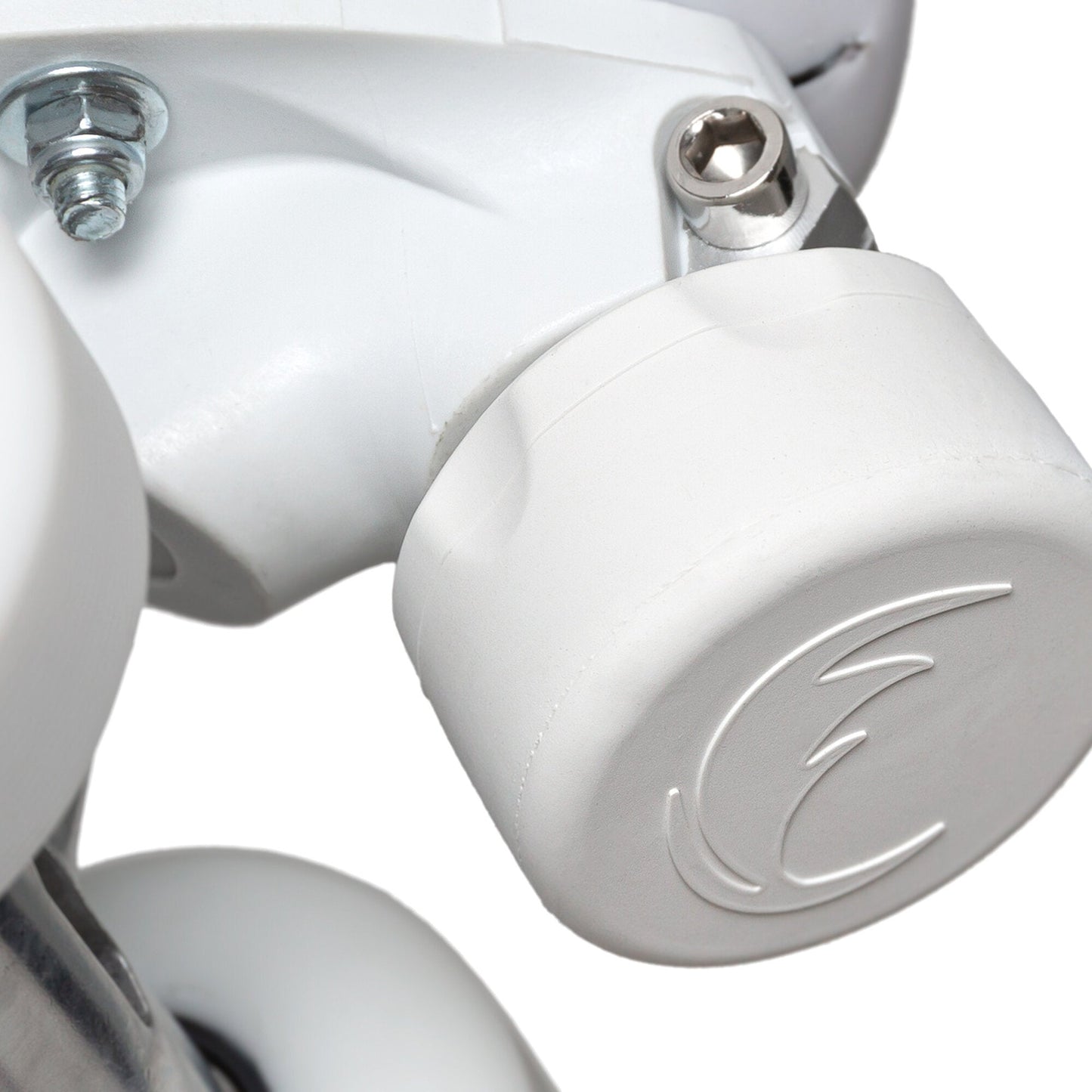 Close-up of the Chaya Ragnaroll skate's toe stop, showing its durable material and threaded stem.