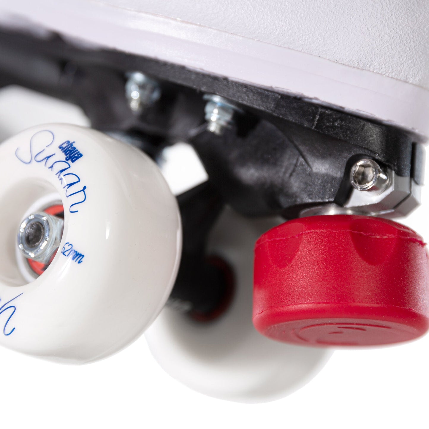 Close-up of the toe stop on a Chaya Jump 2.0 skate, designed for strong pushes and quick stops.