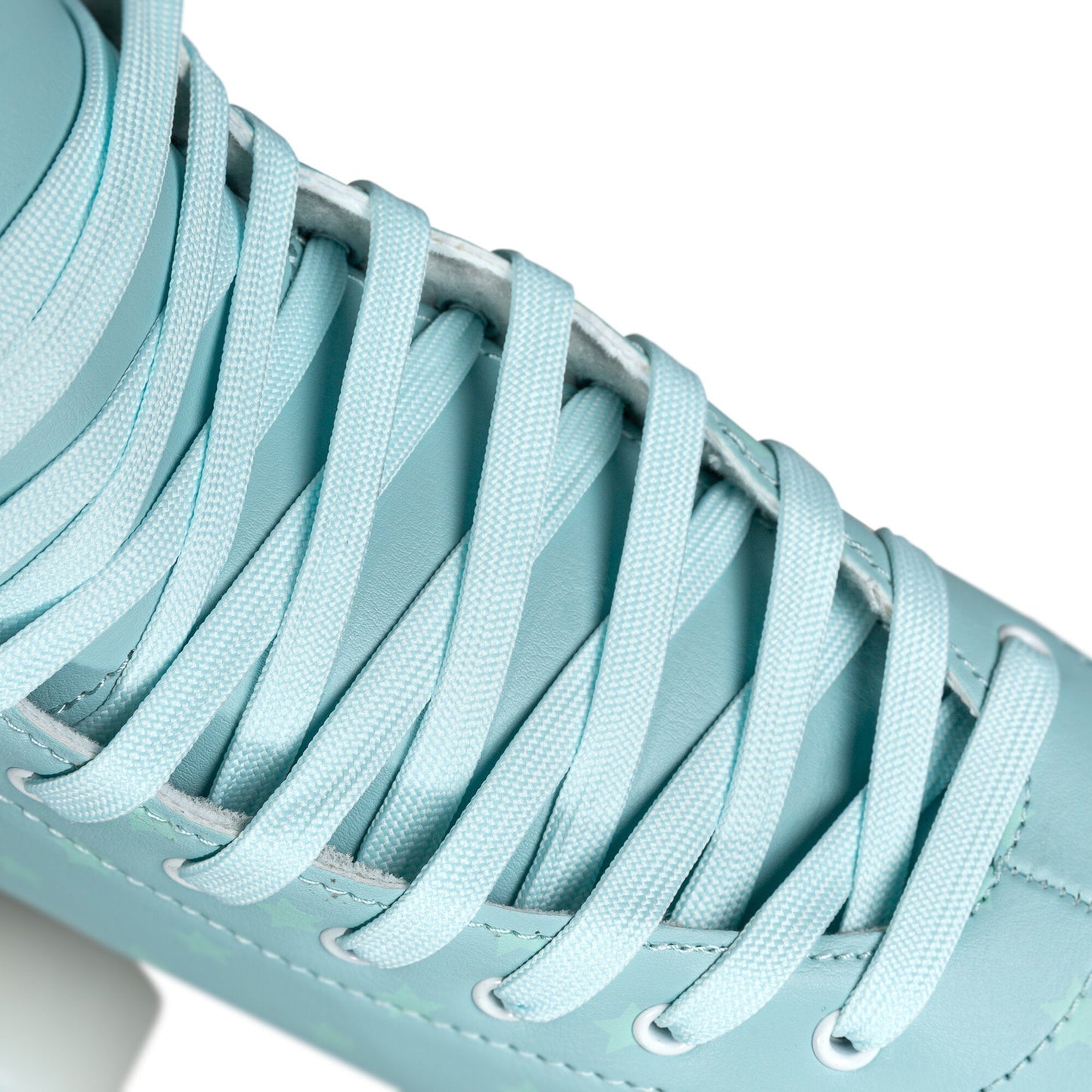 Playlife Classic Blue Sky Roller Skates - Lacing System Close-Up: Secure Fit & Customizable Comfort