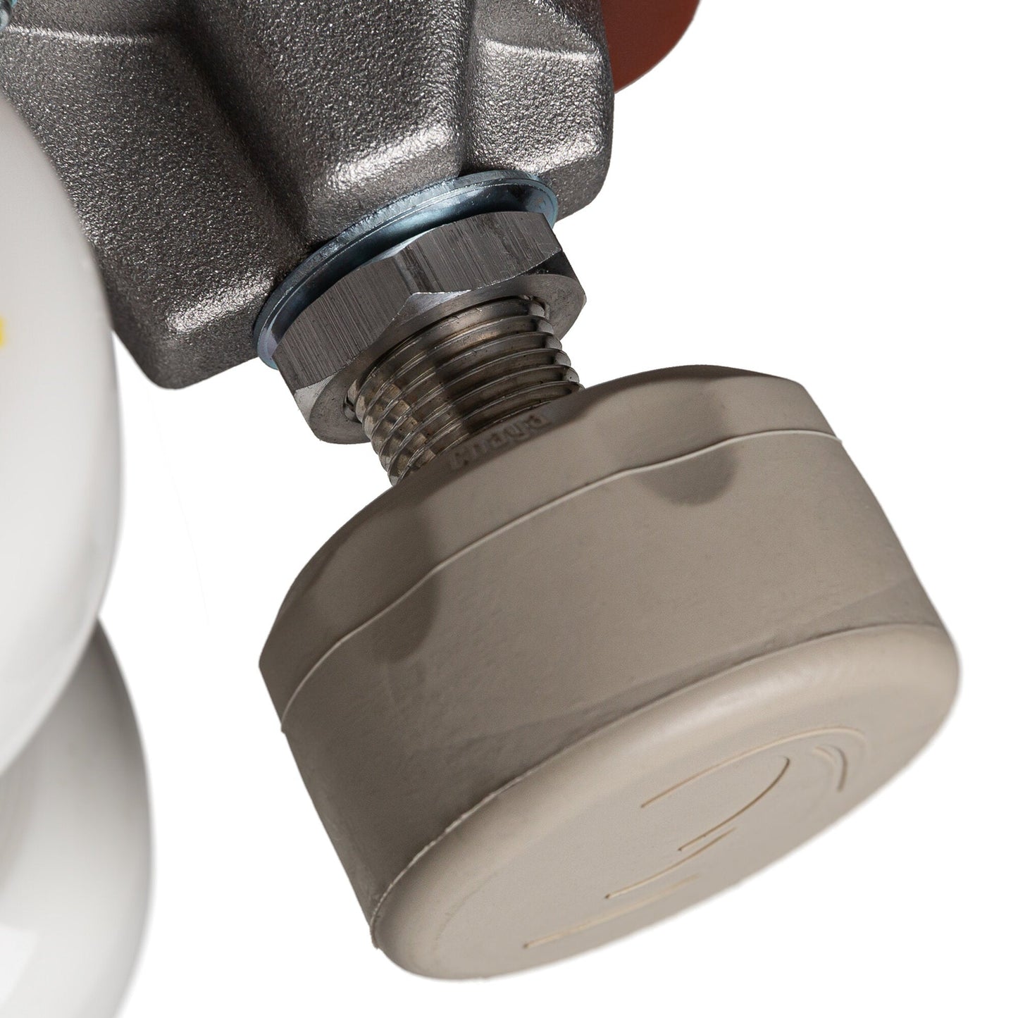The toe stop of a Chaya Melrose Deluxe Latte skate, perfectly color-matched and ready for gentle control.
