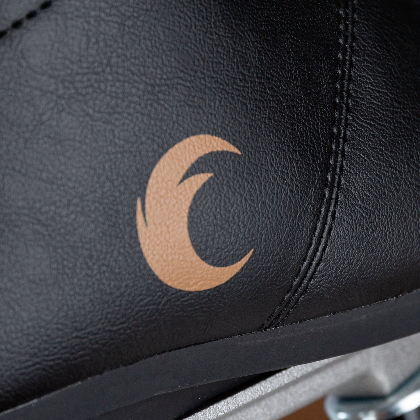 Close-up of the Chaya logo prominently displayed on the Chaya Mocha skate, showcasing its branding details.