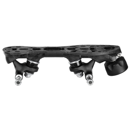 The Chaya Shari Standard 20° Gen. II skate plate, presented from a side view to highlight its 20-degree kingpin angle.
