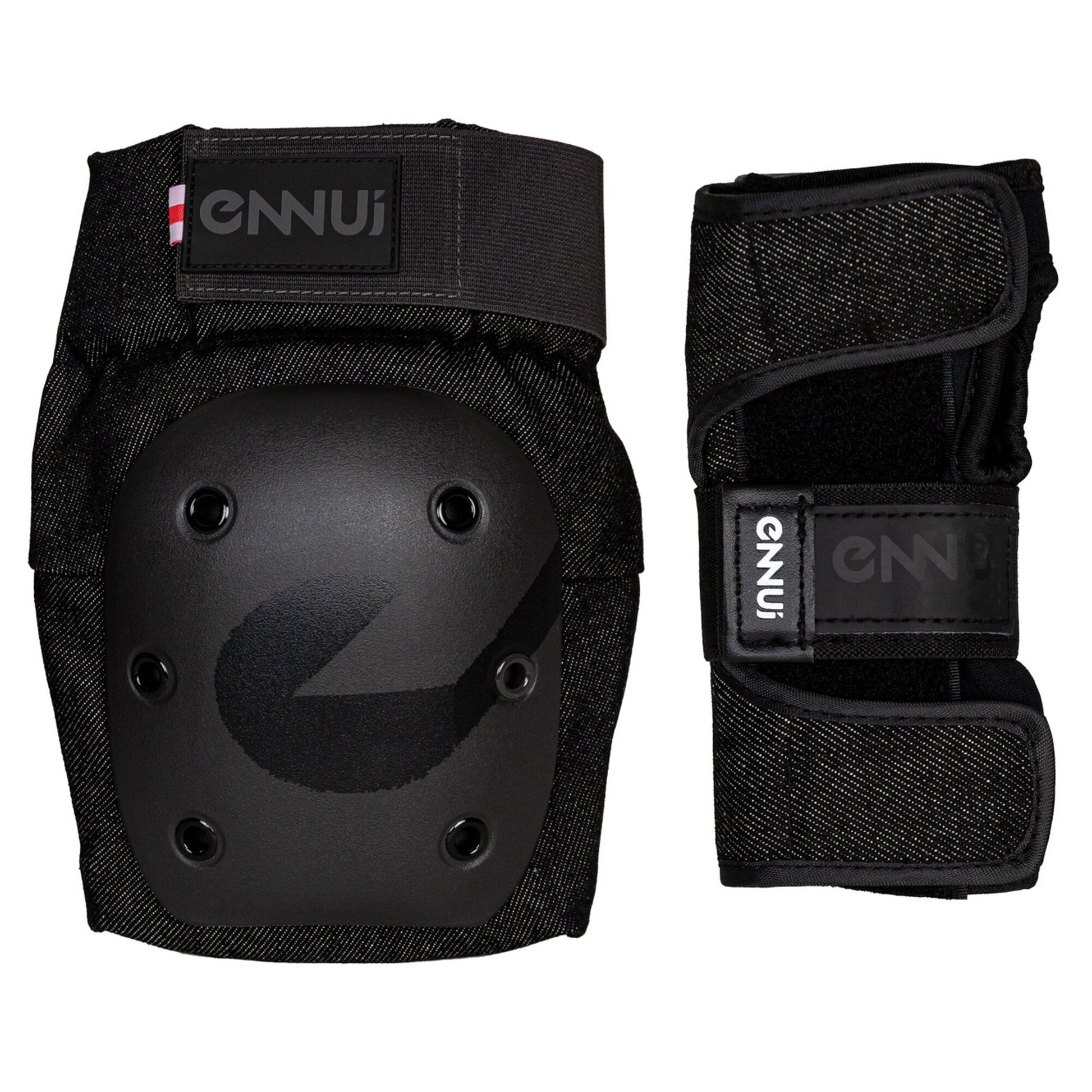 ENNUI Street Dual Set Black: Complete Protective Gear for Skateboarding & Rollerblading