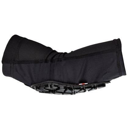 Side view of the ENNUI Shock Sleeve Elbow Gasket, laid with its protective front facing downwards.