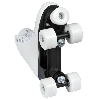 Playlife Classic White Skates (Underside): Robust Plate & Responsive Wheels for Agile Maneuvers