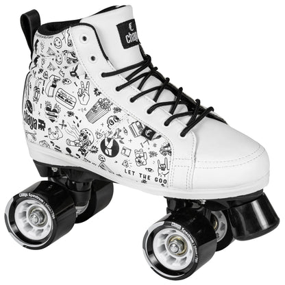 Angled view of a Chaya Sketch roller skate
