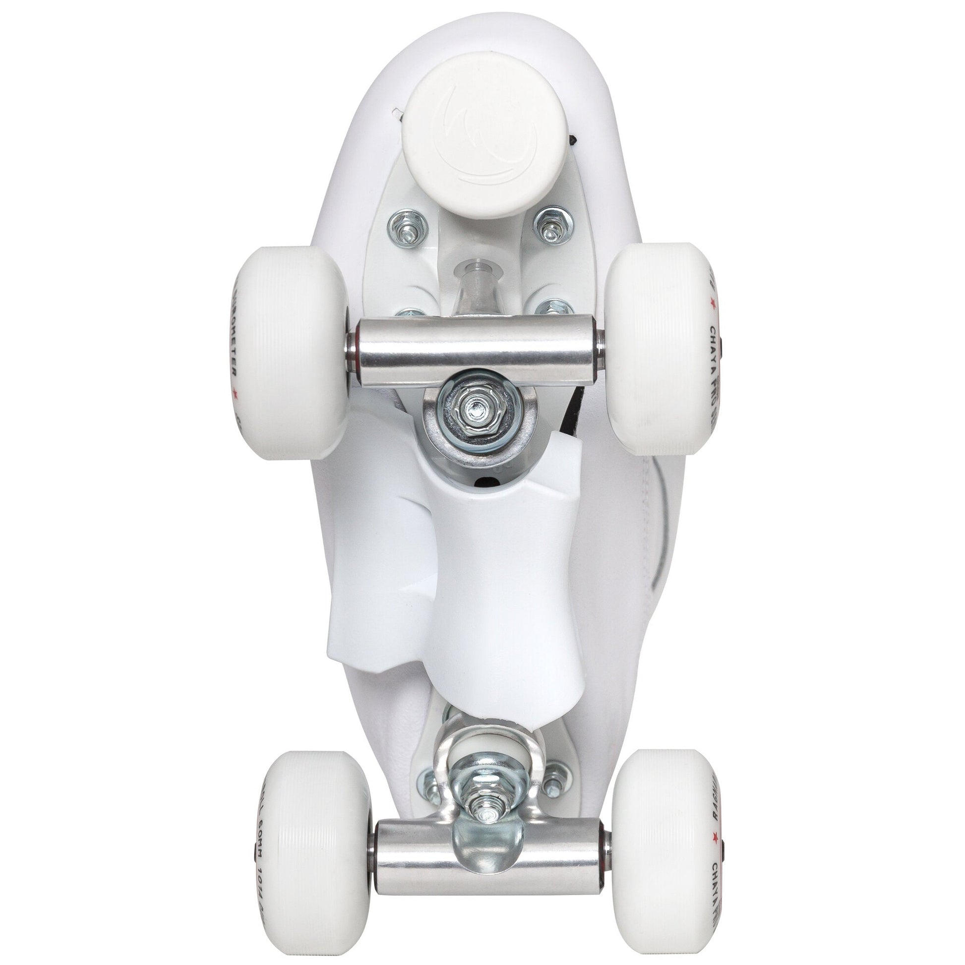 Underside view of the Chaya Ragnaroll skate, revealing its plate, trucks, and wheel assembly.