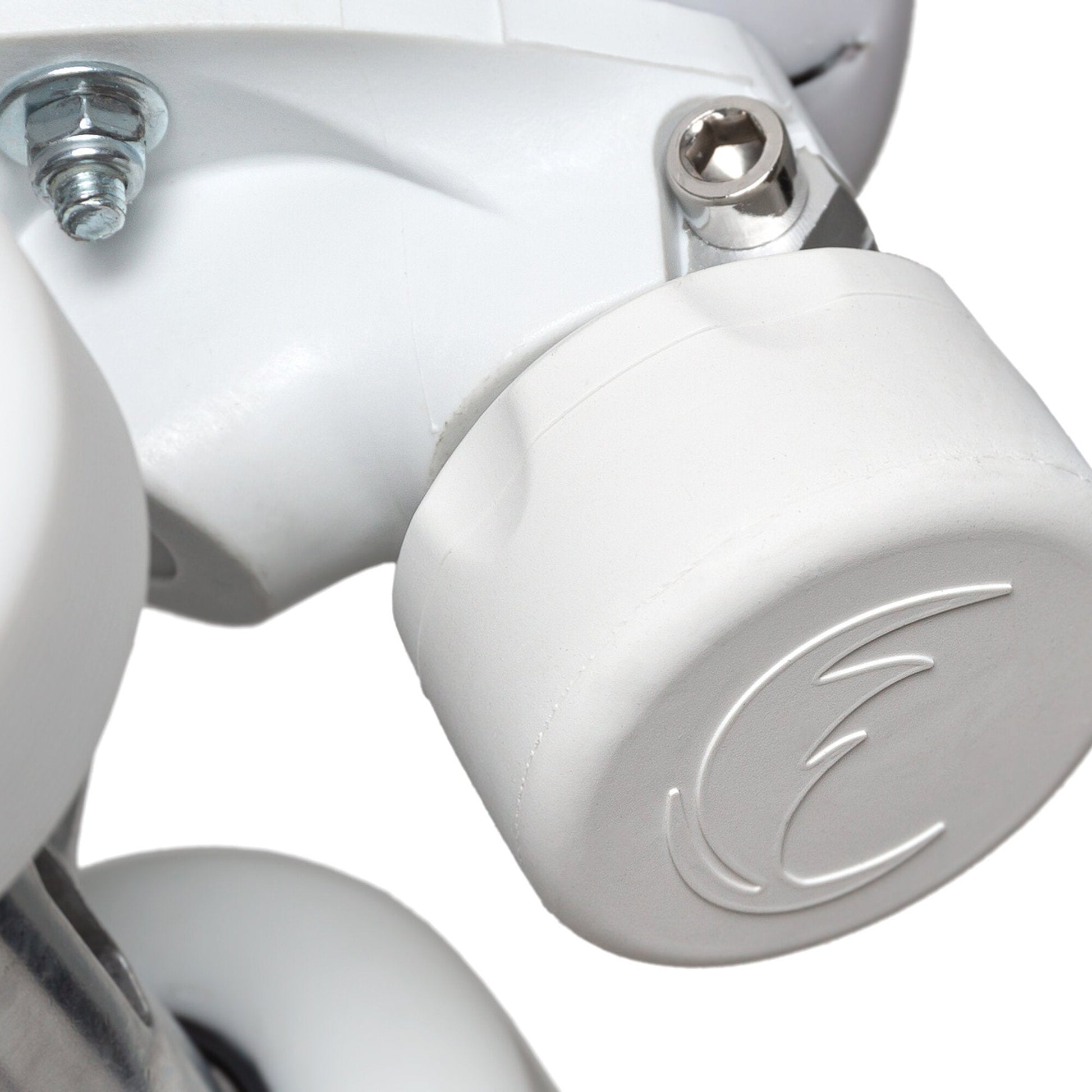 Close-up of the Chaya Ragnaroll skate's toe stop, showing its durable material and threaded stem.