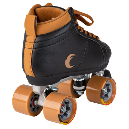 Looking at the back, the Chaya Mocha skates display their form and beauty