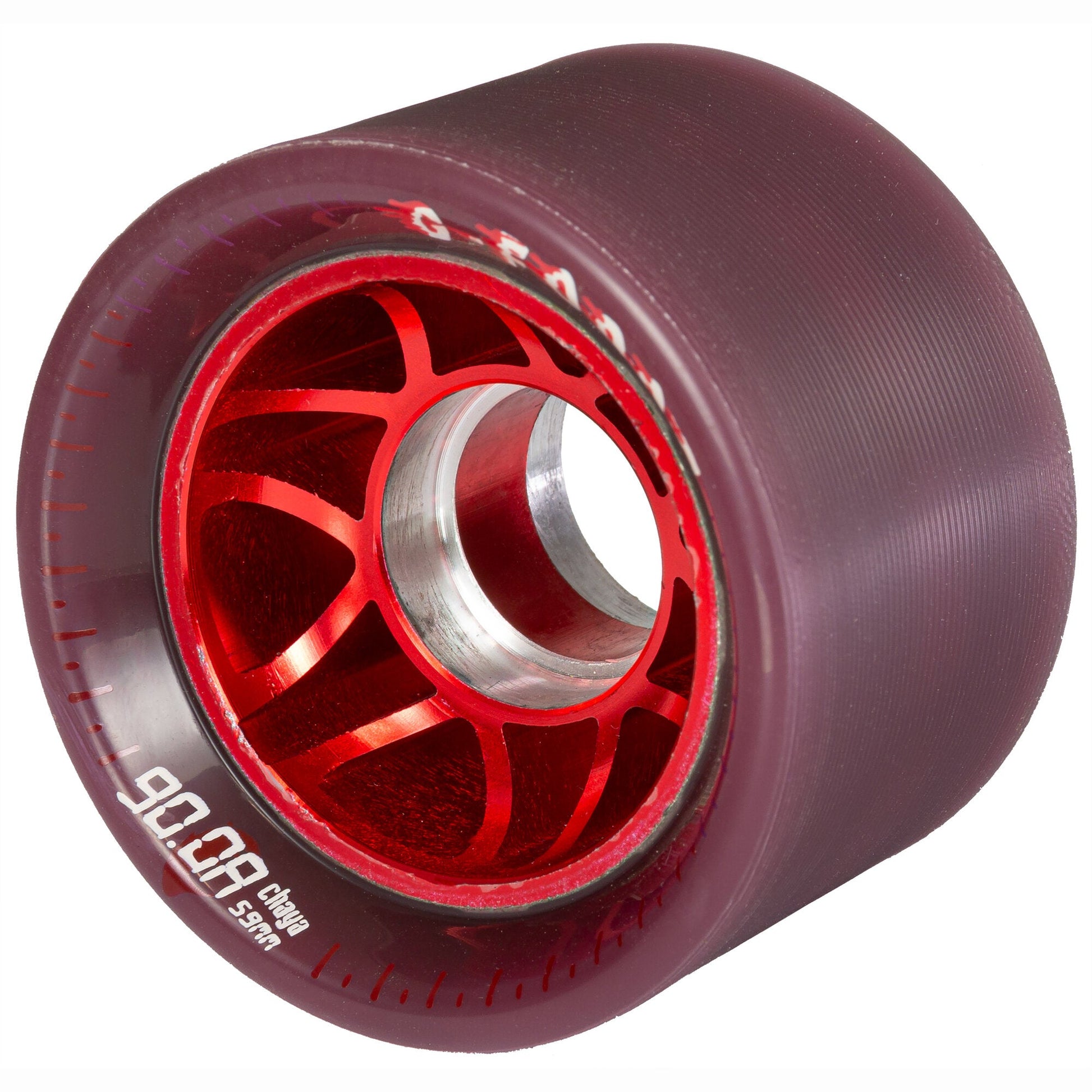 Detailed view of a Chaya G-Force Alloy Grippy wheel, emphasizing its textured surface for enhanced traction on various terrains.