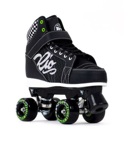 Rio Roller Mayhem II Black Skates (Main View): Durable Quad Skates with Reinforced Boot for Aggressive Skating