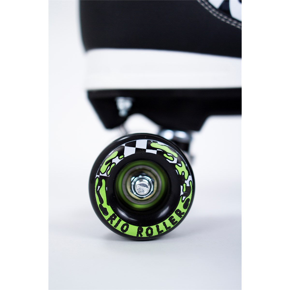 Rio Roller Mayhem II Black Skates - Wheel Detail: Small, Hard Urethane Wheel for Grind Clearance & Speed