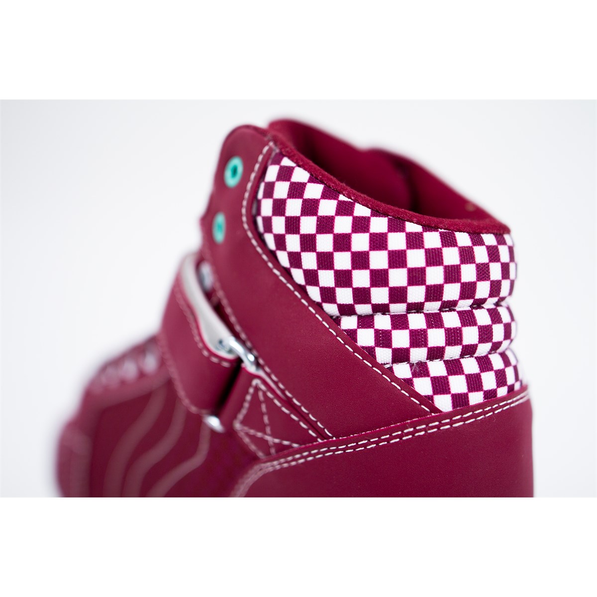 Rio Roller Mayhem II Red Skates - Entry Point Close-Up: Plush Ankle Padding & Wide Opening for Comfortable Fit