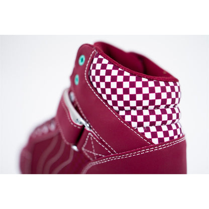 Rio Roller Mayhem II Red Skates - Entry Point Close-Up: Plush Ankle Padding & Wide Opening for Comfortable Fit