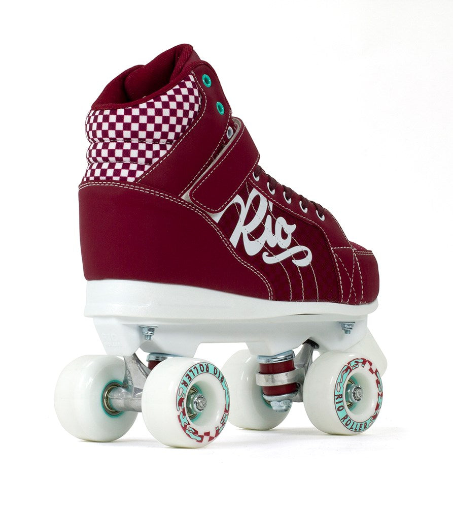 Rio Roller Mayhem II Red Skates (Angled Rear View)