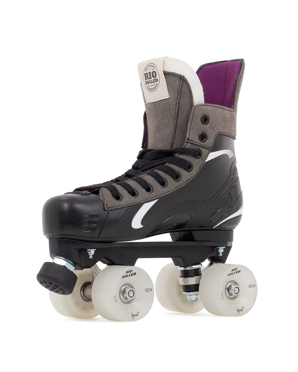 Rio Roller Flow Hockey Skate (Side View): Durable Boot & Responsive Chassis for Agile Maneuvers