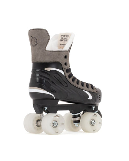 Rio Roller Flow Hockey Skate (Angled Rear View): Stable Heel Counter & Aggressive Stance for Powerful Push-Offs