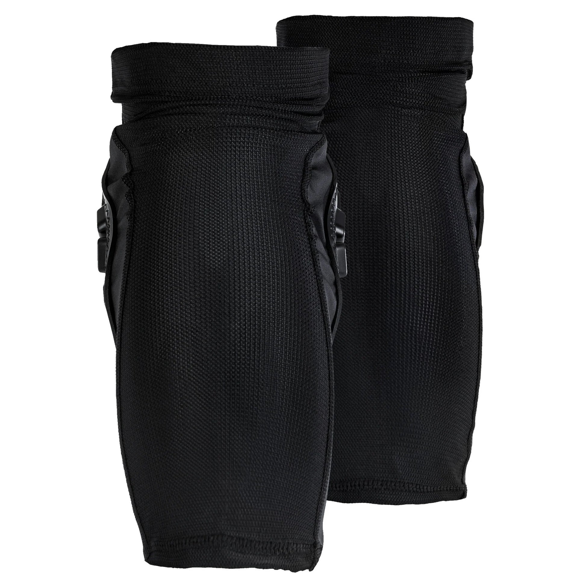 Back view of the ENNUI Shock Sleeve Knee Gasket II pair, highlighting breathable materials and secure fit for maximum flexibility and knee cap protection. Essential stealth protective gear for aggressive skating, skateboarding, and high-impact activities.
