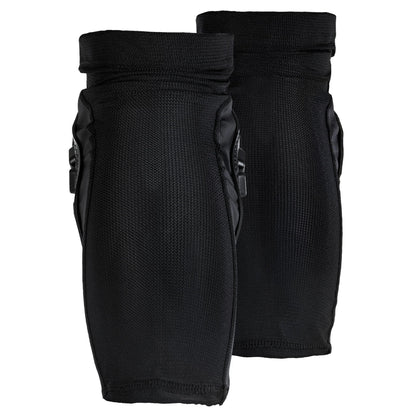 Back view of the ENNUI Shock Sleeve Knee Gasket II pair, highlighting breathable materials and secure fit for maximum flexibility and knee cap protection. Essential stealth protective gear for aggressive skating, skateboarding, and high-impact activities.