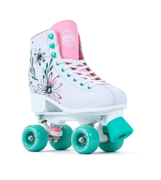 Photo of the Rio Roller Artist skate with its intricate pattern and adjustable laces