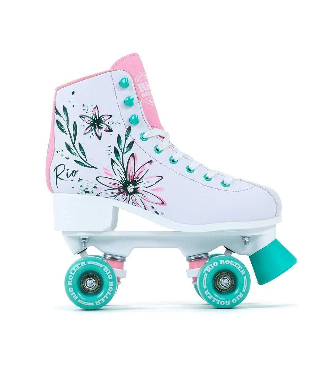 Side view of the Rio Roller Artist roller skates, showing the boot's full design