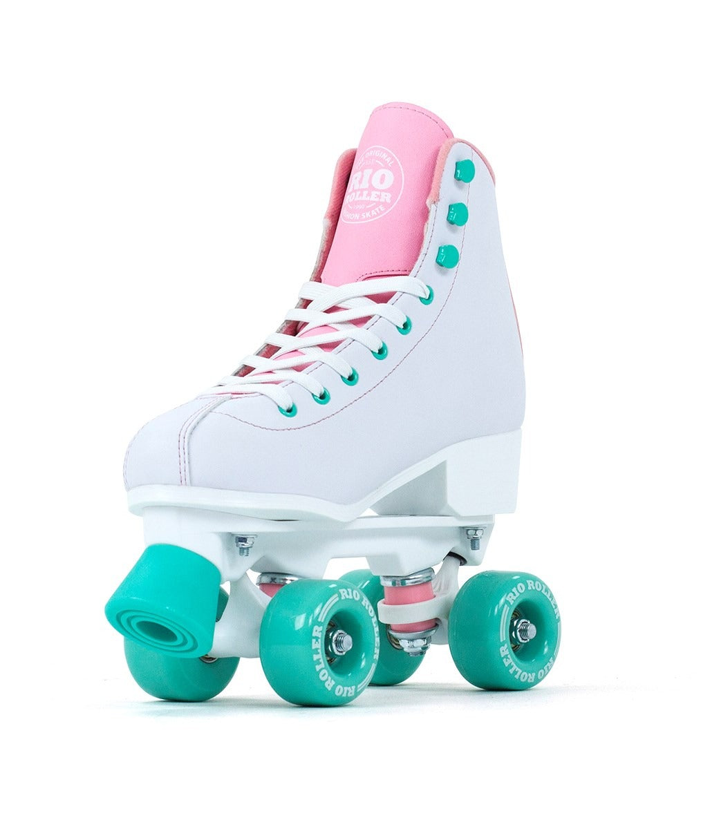 product image of the Rio Roller Artist quad roller skates, showcasing their unique, vibrant design