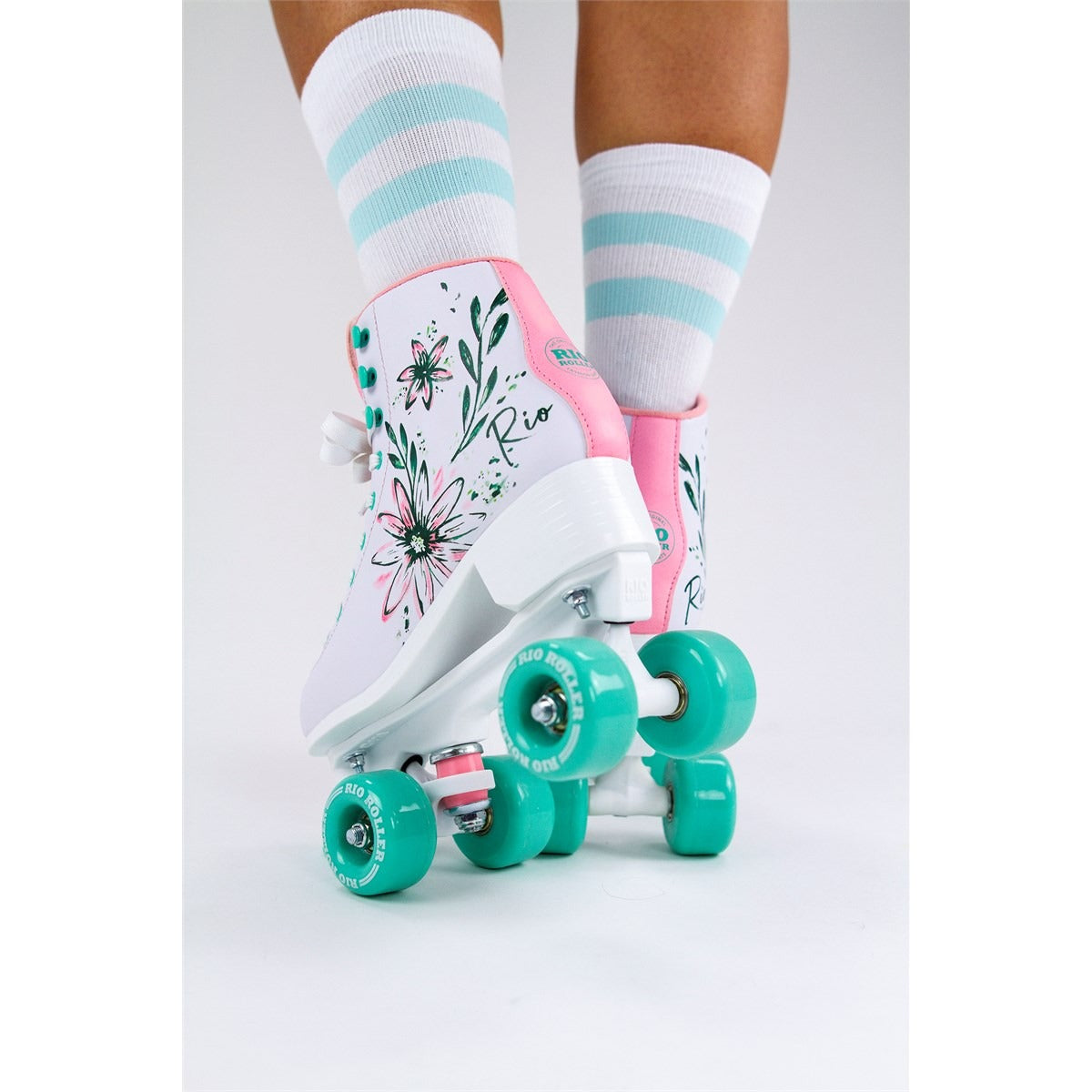 Studio photo of someone wearing the Rio Roller Artist skates